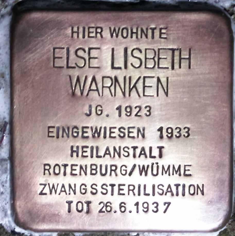 Stolperstein voor Else Lisbeth Warnken