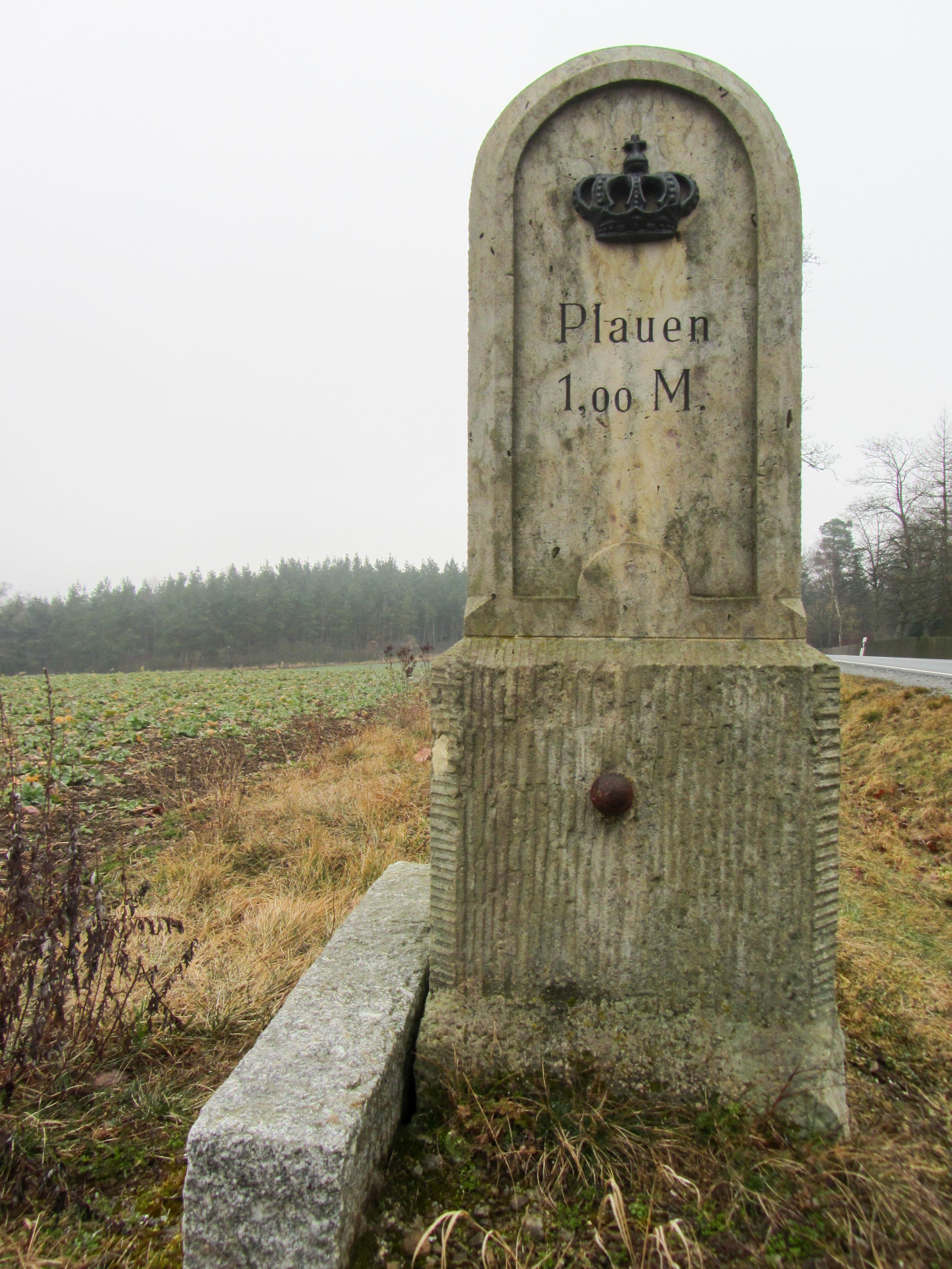 Königlich-sächsischer Meilenstein Weischlitz
