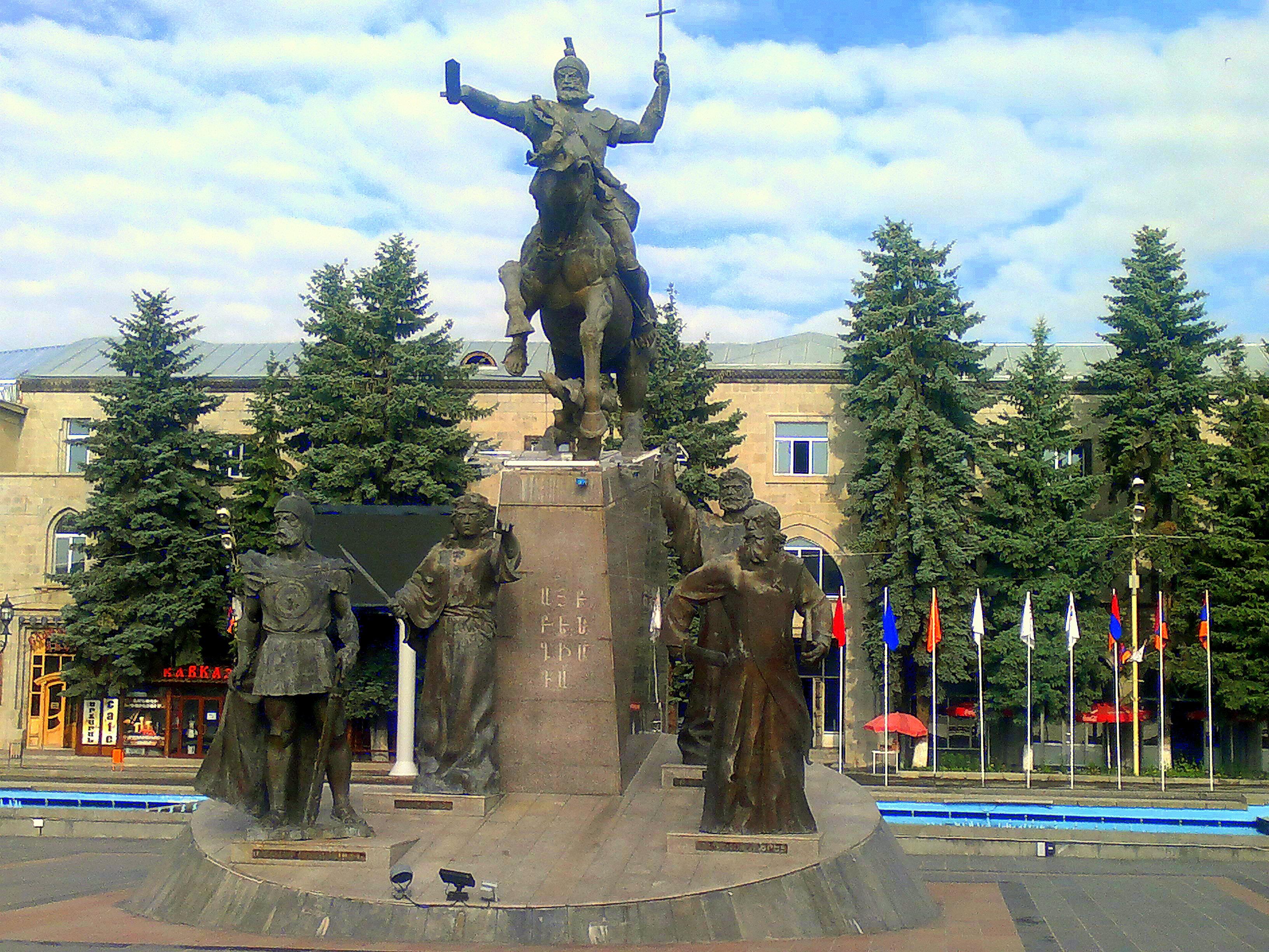 Vardan Mamikonian statue in Gyumri