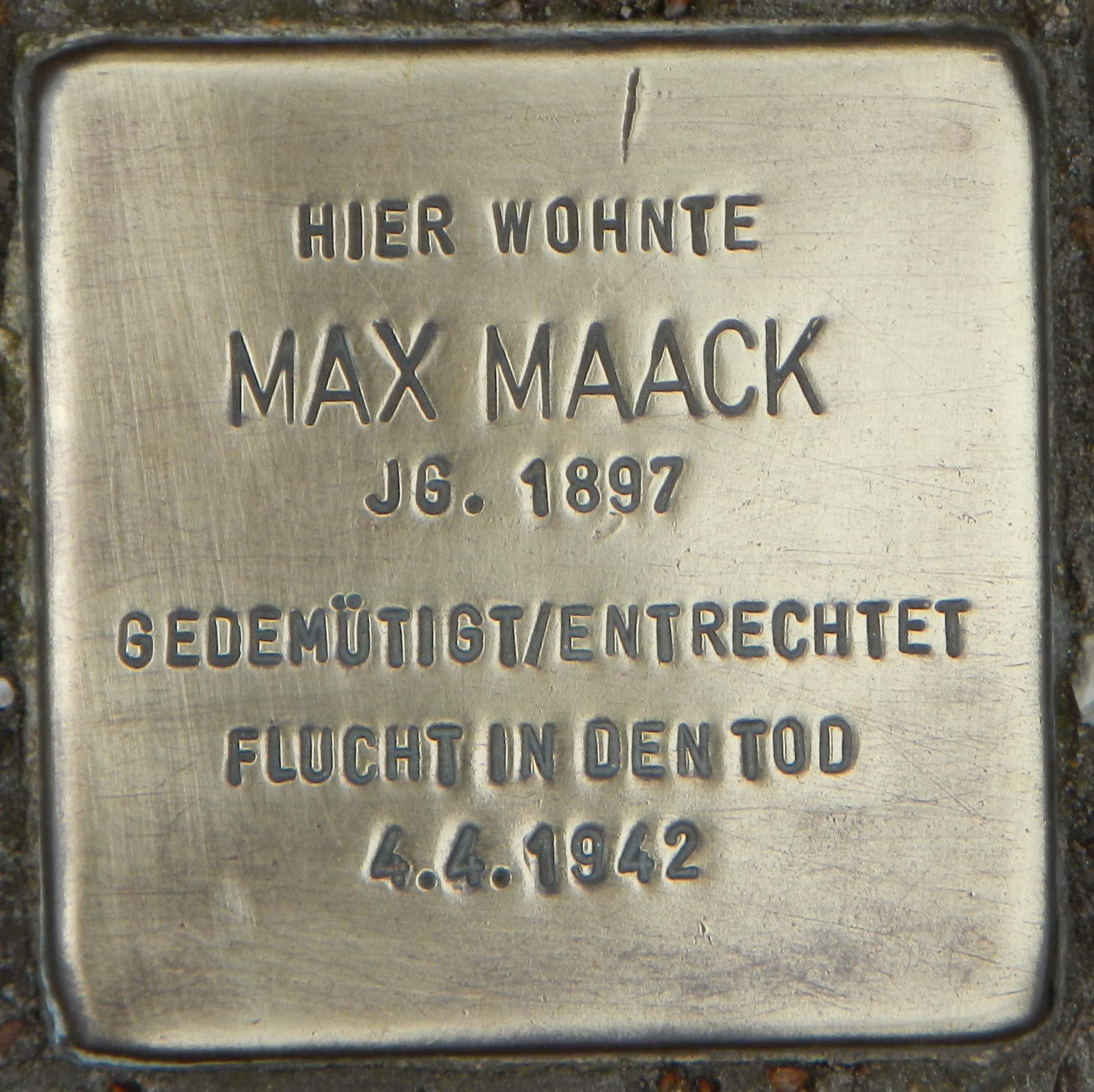 Stolperstein für Max Maack