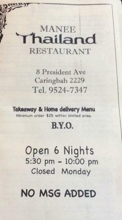 Manee Thailand Restaurant